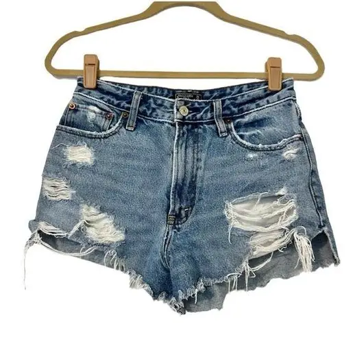 Abercrombie & Fitch  Annie High Rise Distressed Shorts