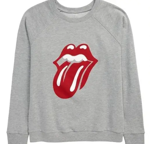Treasure & Bond NWT Treasure & Bone Gray Rolling Stones Graphic Pullover Sweatshirt Size XS