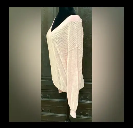 Inspired Hearts Rugged Waffle Knit longsleeves Soft pink sweater Size Large