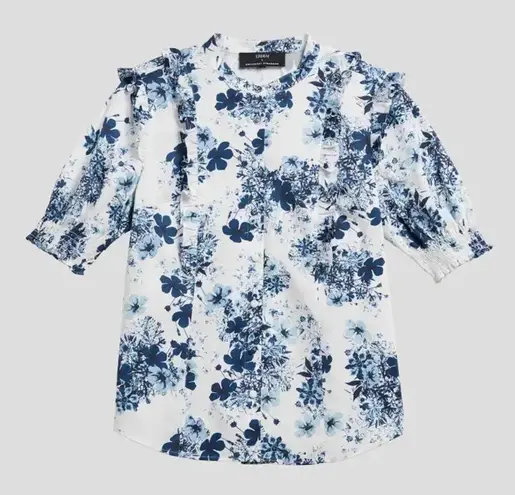 Universal Standard x Erdem Kalina Short Sleeve Ruffle Shirt