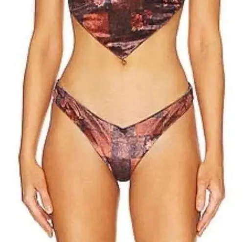 Revolve WeWoreWhat Delilah Print Satin Bikini Bottom