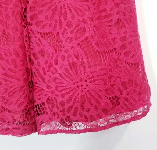 ML Monique Lhuillier Red Lace Fit & Flare Dress Size 6