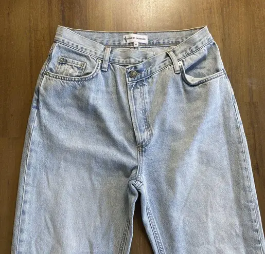 Vague ET Chanson Jeans Criss Cross Denim Button Fly Straight