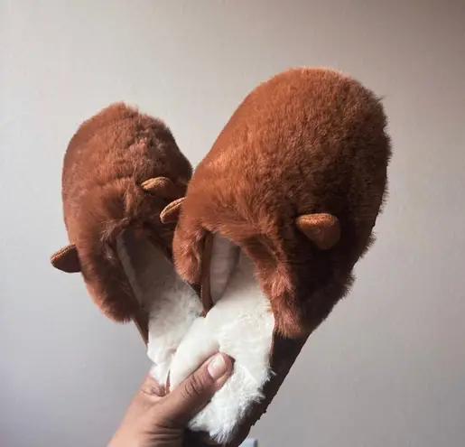 Refresh Tan Fuzzy Fleece Lined Slippers