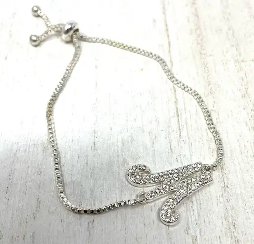 “M” initial silver tone bracelet, NWOT