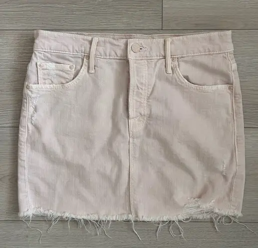 MOTHER Denim MOTHER Superior The Vagabond Mini Fray Skirt in Soft Pink