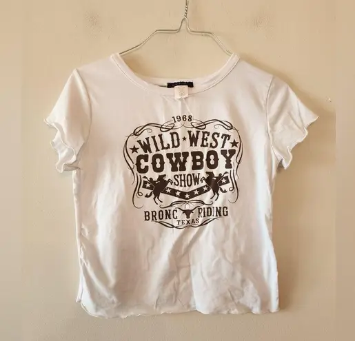 Ruby and lace white crop top western cowboy shirt size medium - Image 1
