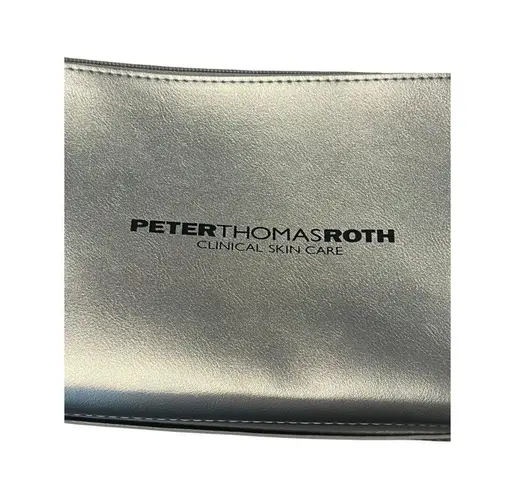 Peter Thomas Roth Cosmetic Bag Silver Travel Toiletry Case Zip Top Make Up NEW