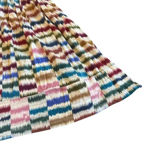Maeve Anthropologie Sennebec Rainbow Colorful A-Line Dress Stretch Size Medium
