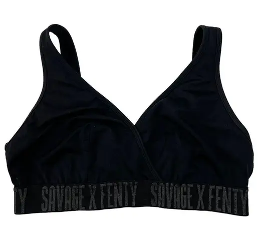 Savage X Fenty Women's Size L Forever Savage Bralette CG2 Black Unlined Pullover