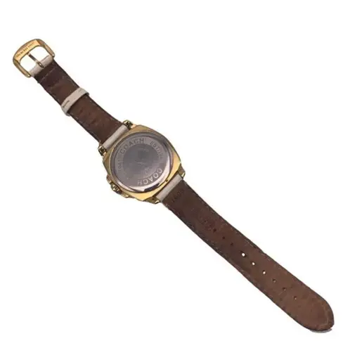 Coach  Boyfriend Gold-tone Patent Leather Ladies Wristlet Watch