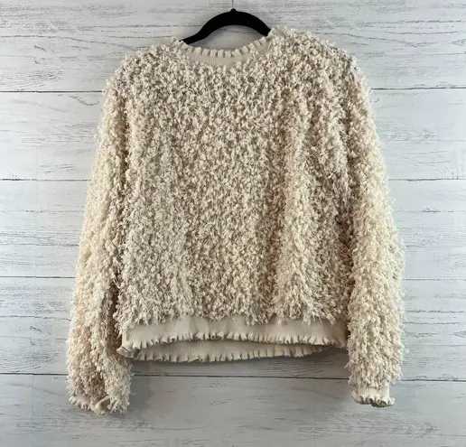 Mondetta Pants Store Cream Nubby Knit Crew Neck Sweater Size L