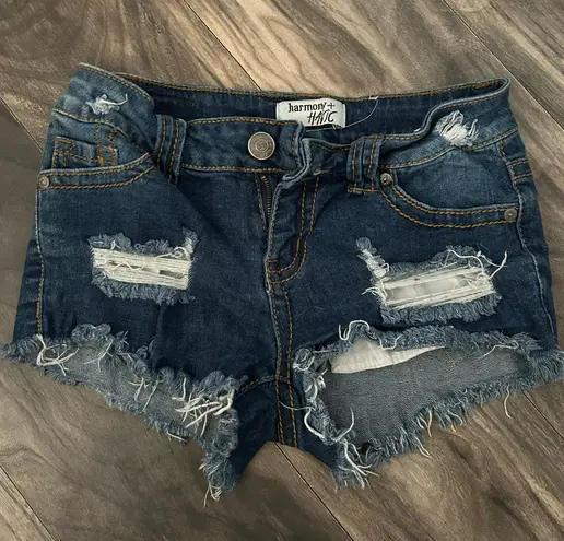 Harmony & Havoc Harmony + Havic ripped blue Jean Shorts