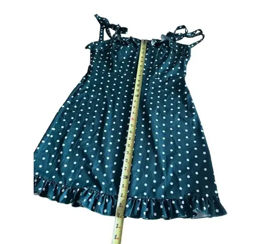 Allegra K Green Polka Dot Sundress Ruffles Straps St Patrick’s Day Boho Chic