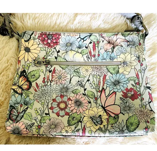 Sakroots Floral Crossbody Bag with ID Lanyard and Bee Keychain Boho Purse