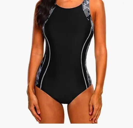 beautyin Women's One Piece Athletic Racerback Swimsuit Slimming Bathing Suit L Black Size L