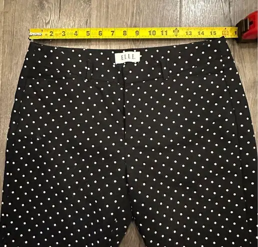 Elle  Brand Skinny Ankle Black White Polka Dot Career Pants Trousers Size 8