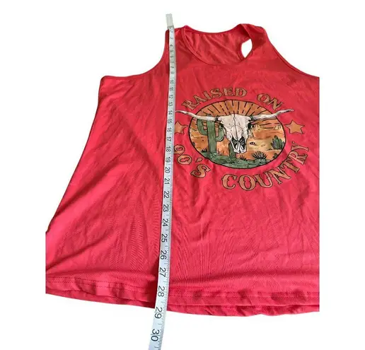 Womens Country Tank Top Pink Marlboro Style Flowy Racerback Skull Western 2XL Size undefined