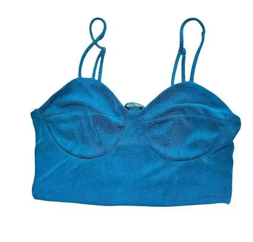 Wild Fable Shimmer Green Bra Corset Cropped Tank Top Size Small