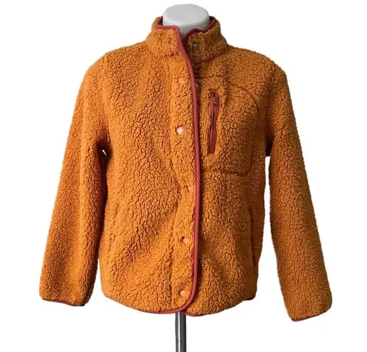 Universal Threads Universal Thread Orange Mango Faux Fur Sherpa Jacket, Sz XS