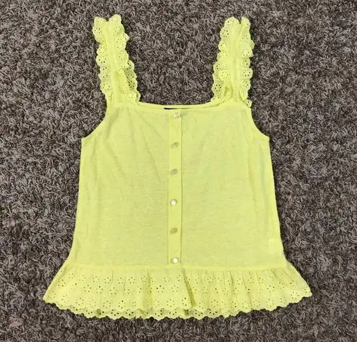 Freshman 1996 ruffle hem and straps yellow tank top Size M