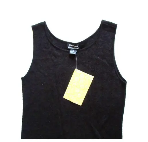 NWT QVC Wardrobe by Brenda French Black Nubby Knit Sleeveless Tank Maxi Dress M Size M