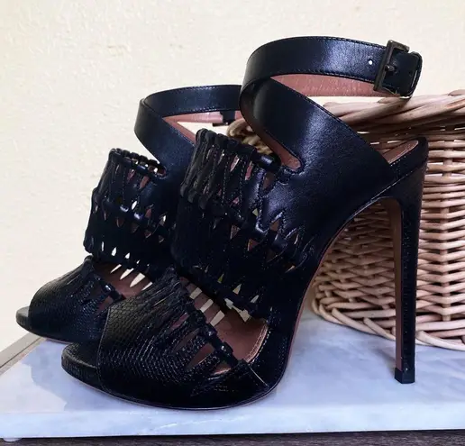 A.L.C. Auth. ALAÏSnakeskin Embossed Strappy Heels