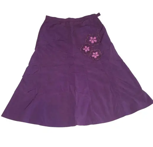 Arte by Joung Ho Jin Tulip Skirt Purple Floral Size S/M Nylon Applique Y2K FLAW