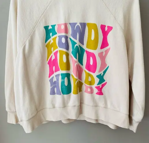 Originality 'Howdy' Pullover Sweatshirt Cream Sz XS