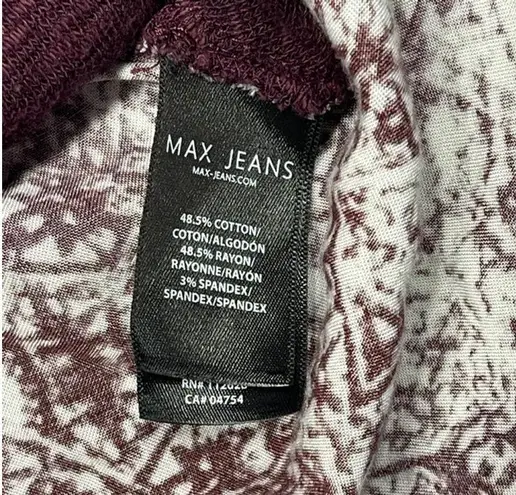 Max jeans Women's Top, 1X, Burgundy