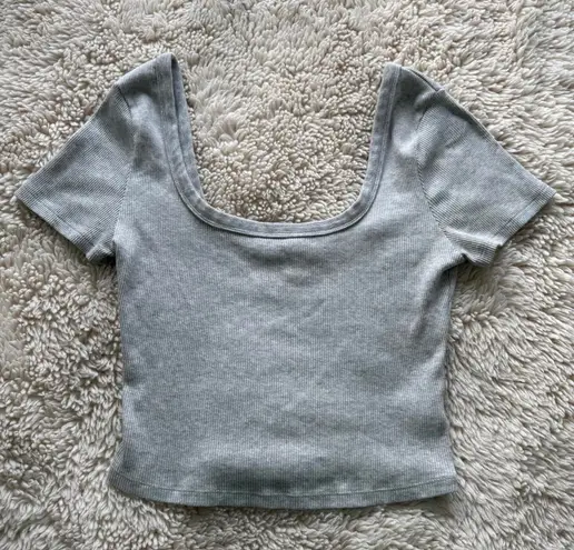 Universal Threads Universal Thread Women's Gray Ribbed Crop Top - Size S - Image 1