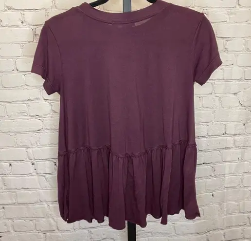 Truly Madly Deeply Plum Purple Peplum T-Shirt