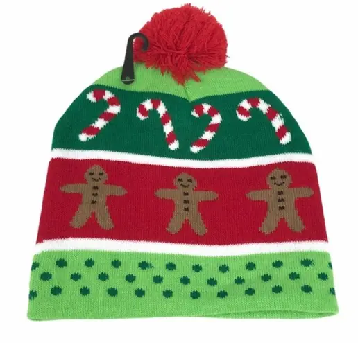 Lotsa Lites Candy Cane & Gingerbread Man Beanie