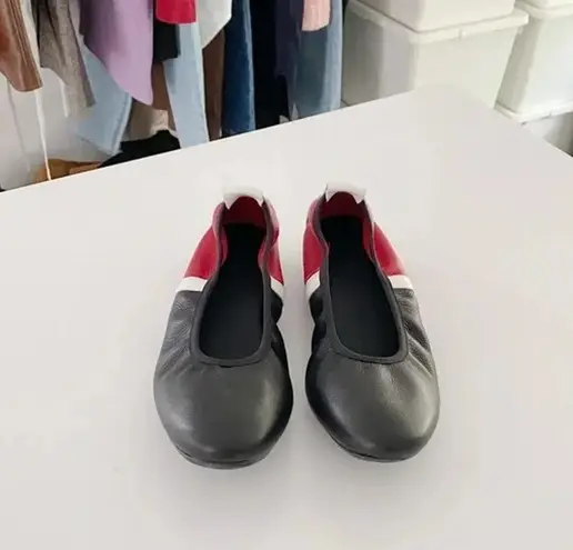 Arche Lamour Rocky Leather Ballerina Flats in Black/White/Red Size EUR 38 NIB