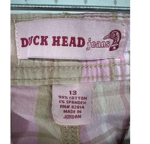 Duck head  Jeans Women Shorts Pink Plaid Bermuda Vintage 80s 90s Y2K Preppy Sz 13