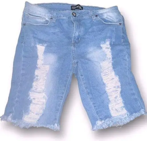 Bermuda EUC Cover Girl Distressed Denim  Shorts, size 11/12