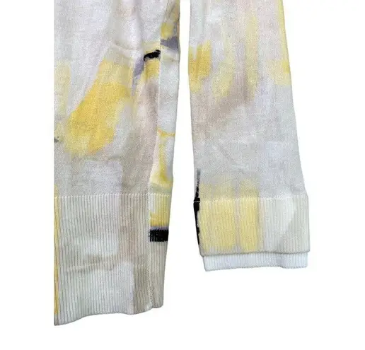 White House | Black Market  Zipper Stretch Light Weight Cardigan S Yellow White Blk