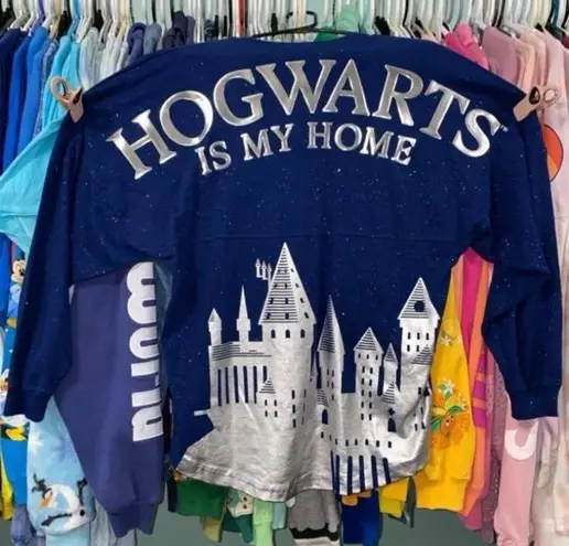 Universal studios Harry Potter wizard world Hogwarts is my home spirit jersey S Blue
