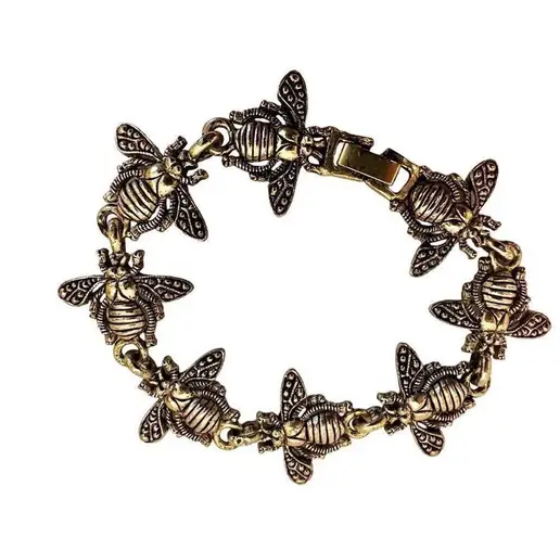 Bergdorf Goodman vintage gold tone bee bracelet
