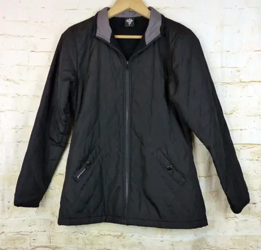 prAna Jacket Womens S Black Full Zip Fleece Line Lightweight Coat Gorpcore FLAW