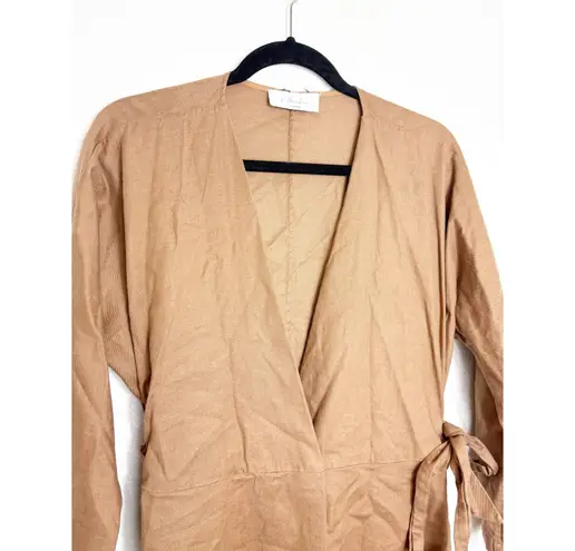 Revolve L’Academie The Jacqie Top Size Medium Tiramisu Brown Wrap Front