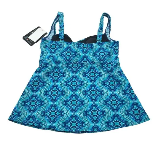 TYR Womens Twist Bra Tankini Swim Top Lined Built In Cups Blue Size 8