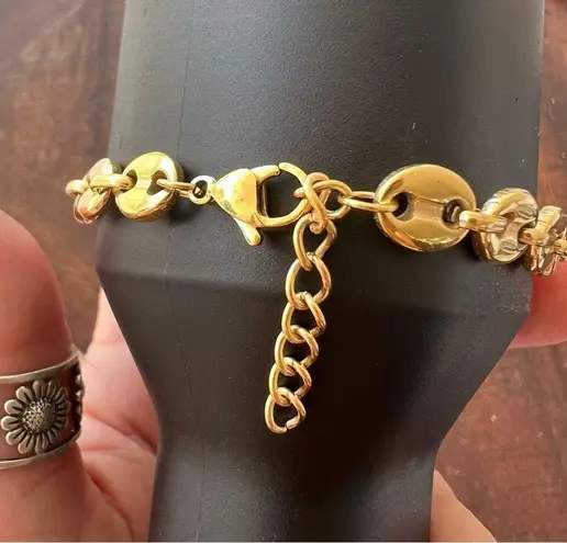 Gold plated Coffee Beans Marina chunky necklace set Bracelets Stainless Steel