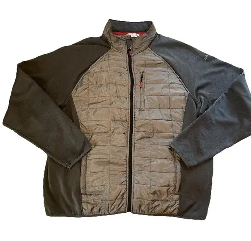Orvis Jacket Women’s XXL Gray Fleece Puffer Front Full Zip Hybrid Hiking Outdoor