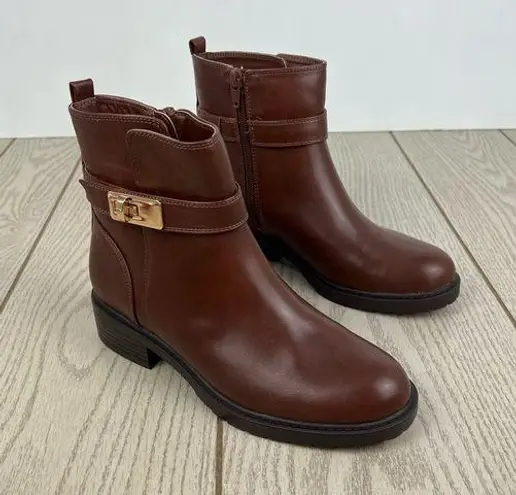 Giani Bernini Women's Becca Memory Foam Buckled Booties 6.5M Mocha Brown $100