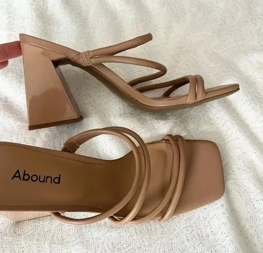 Abound  Austyn Tubular Strappy Block Heeled Sandal Tan Mocha Size 9 NEW - Image 3