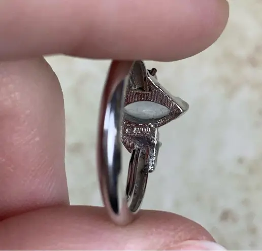 Vintage Avon Blue Stone Silver Ring w/ Box | Minimalist Ring