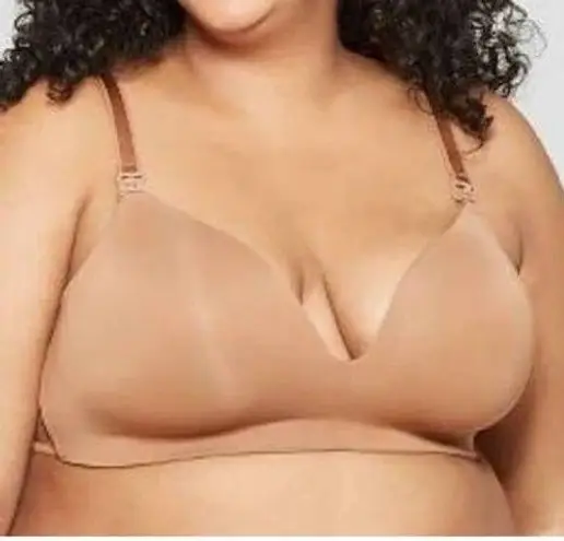 Auden Nursing Bra Lightly Lined Wirefree Comfort Beige 34DDD Tan Size undefined