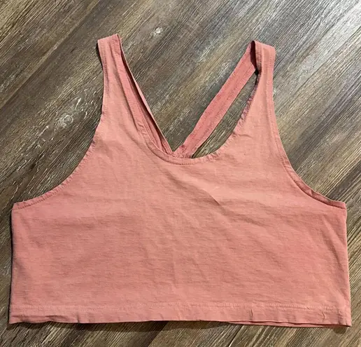 Antire Jeval Boho Gypsy Rustic Beach Lounge Distressed Vintage Crop Jaded Tank M Red Size M