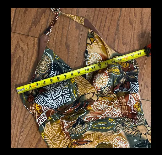 Studio 1940 shades of brown & black sleeveless & backless dress - Size 10